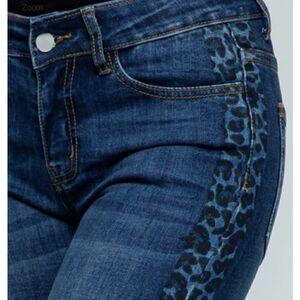 Vocal Denim with Leopard Print on side Small NWT